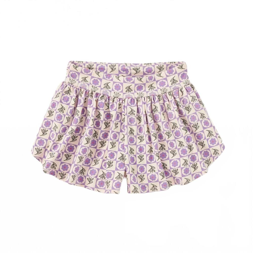 NEW TEA COLLECTION girl's sporty petal shorts in tile floral